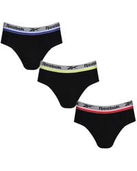 Reebok - 3 Pack Easton Briefs Black With Multi Wb - Lyst