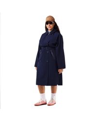 Lacoste - Weather-Resistant Belted Trench Coat - Lyst