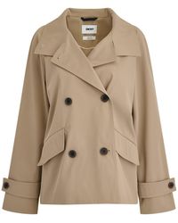 DKNY - Y63 Belted Funnel-Neck Water-Resistant Trench Coat - Lyst