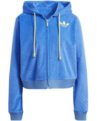 adidas Originals - Adidas Adicolour 70S Velour Zip Hoodie - Lyst