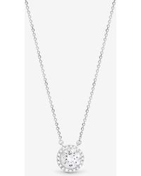 Simply Silver - Sterling 925 Cubic Zirconia Halo Pendant - Lyst