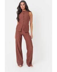 I Saw It First - Pinstripe Wide Leg Trousers - Lyst