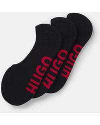 HUGO - 3 Pack Of Invisible Socks With Large Logos - Lyst