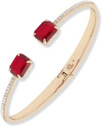 Ralph Lauren - Boxed Pave Cuff Bangle - Lyst