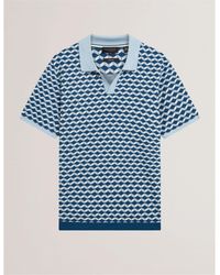 Ted Baker - Jacquard Short Sleeve Polo Shirt - Lyst