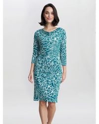 Gina Bacconi - Adeline Printed Jersey Cowl Neck Dress - Lyst