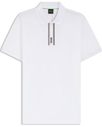 BOSS - Short Sleeve Polo Top With Logo Detail - Lyst