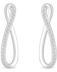 Simply Silver - Simply Recycled Sterling 925 Infinity Cz Earrings - Lyst