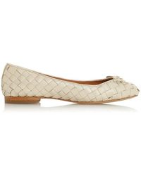 Dune - Heyday Woven Leather Ballet Flats - Lyst