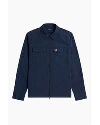 Fred Perry - Long Sleeve Zip Overshirt - Lyst