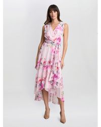 Gina Bacconi - Evelynn Floral Wrap Effect Hi-Low Dress - Lyst