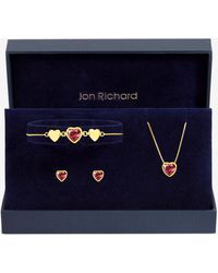 Jon Richard - Plated Crystal Heart Trio Set - Lyst
