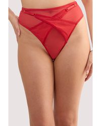 Playful Promises - Eddie Ruby Crossover High Waist Thong - Lyst