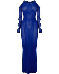 Off-White c/o Virgil Abloh - Viscose Long Sleeve Cut Out Maxi Dress - Lyst