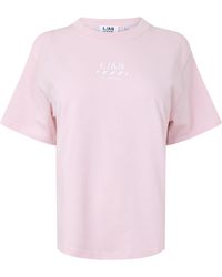 L/AB Off White - Diagonal Cotton Short-Sleeve Crew-Neck T-Shirt - Lyst
