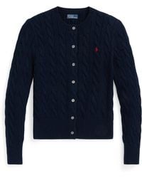 Polo Ralph Lauren - Stretch Cotton Crewneck Cardigan - Lyst