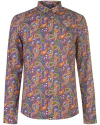 Pretty Green Lescott Long Sleeved Paisley Shirt - Multicolour