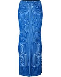 Off-White c/o Virgil Abloh - Vortix Embroidered Knitted Maxi Mid Rise A-Line Skirt - Lyst