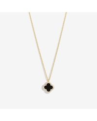 Jon Richard - Plated And Jet Clover Pendant Necklace - Lyst