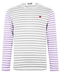 COMME DES GARÇONS PLAY - Contrasting Striped Peeping Heart T-shirt - Lyst
