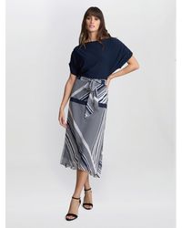 Gina Bacconi - Brooke Stripe Fit And Flare Dress - Lyst