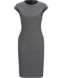 BOSS - Dironah Tailored Fit Wrap Dress - Lyst