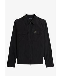 Fred Perry - Long Sleeve Zip Overshirt - Lyst