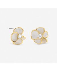 Jon Richard - Plated And Enamel Floral Stud Earrings - Lyst