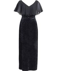 Gina Bacconi - Daphne Velvet Maxi Dress With Cape - Lyst