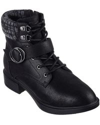 Skechers - Buckly Wrap Lace Up Boot W Memory F Biker Boots - Lyst