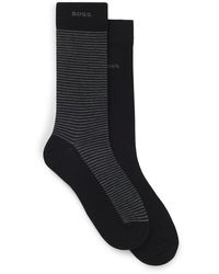 BOSS - 2 Pack Striped Socks - Lyst