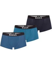 BOSS - Bodywear 3 Pack Boxer Briefs With Logo Waistband - Lyst