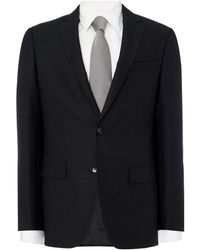 BOSS Huge Slim Panama Two-piece Suit Jacket - Black