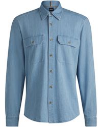 BOSS - H-Liam-Kenb Long Sleeve Plain Shirt - Lyst