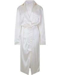 Off-White c/o Virgil Abloh - Chine Satin Twist Long Sleeve Dress Shirt - Lyst