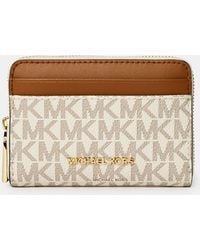 MICHAEL Michael Kors - Jet Set Signature Zip Around Purse - Lyst