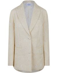 Off-White c/o Virgil Abloh - Wool-Mix Structured Raw-Edge Suit Jacket - Lyst