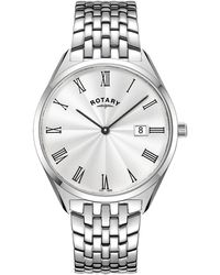 Rotary - Ultra Slim Dial Ss Bracelet Wat - Lyst
