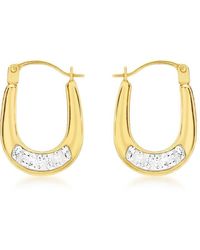 Be You - 9ct Mini Crystalique Hoops - Lyst