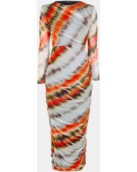 AX Paris - And Abstract Print Mesh Long Sleeve Bodycon Midi Dress - Lyst