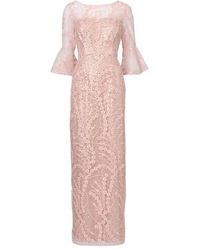 Adrianna Papell - Sequin Embroidered Gown - Lyst