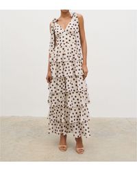 Pretty Lavish - Fiore Tie Ruffle Long Maxi Dress - Lyst