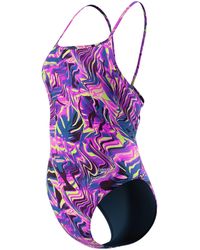 Speedo - Printed Web-Back One-Piece Swimsuit - Lyst