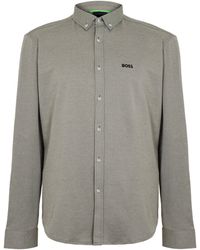 BOSS - Motion Long Sleeve Buttoned Shirt With Logo Detail - Lyst