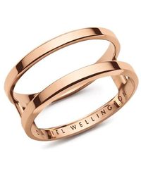 Daniel Wellington - Dual Rose Plated Ring Size P - Lyst