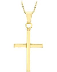 Be You - 9ct Plain Cross Necklace - Lyst