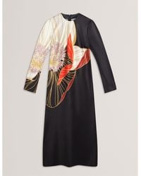Ted Baker - Long-Sleeve Midi Tea Dress - Lyst