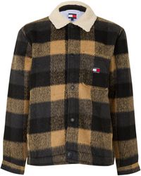 Tommy Hilfiger - Teddy Collar Long-Sleeve Oversized Fit Overshirt - Lyst