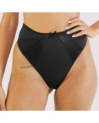 Playful Promises - Etta Mesh & Satin High Waist Thong - Lyst