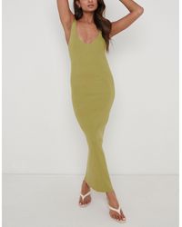 Pretty Lavish - Lara Ribbed Midaxi Dress - Lyst